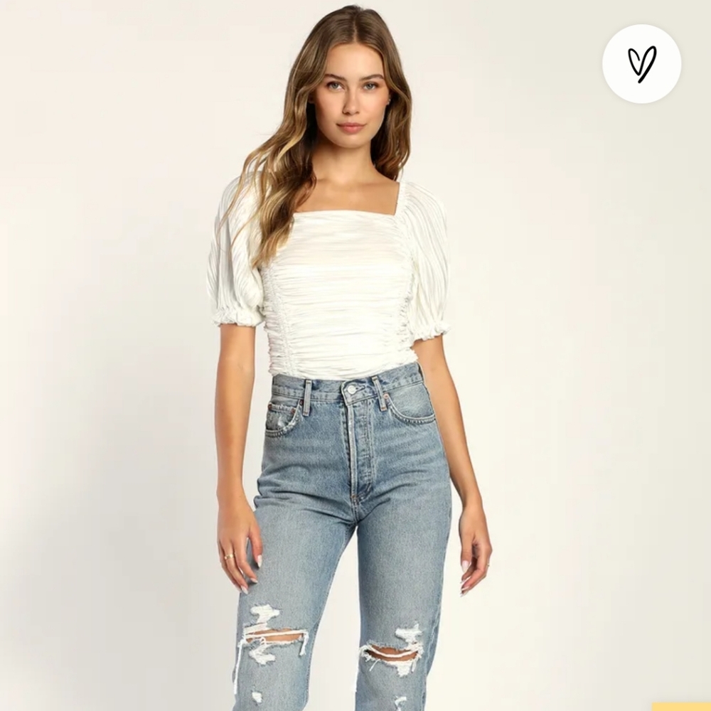 NWT Ruched Bodysuit Top - Picture 2 of 10